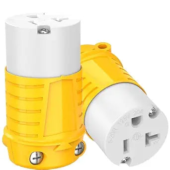 2PCS NEMA 5-20R Straight Blade Connector, 20 Amp Female Plug End ETL Listed