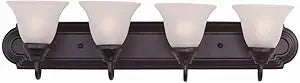 Maxim Lighting Essentials 4-Light Bath Vanity Light | Rubbed Bronze Finish | Transitional Bath Vanity Light | Ideal for Bathrooms & Powder Rooms | Dimmable Damp Rated | 8014FTOI