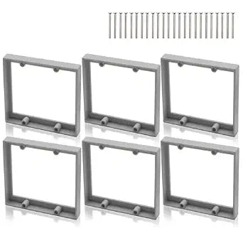 HXH 6 Pack Two Gang Gray Receptacle Outlet Box Extender, 1/4 Inch