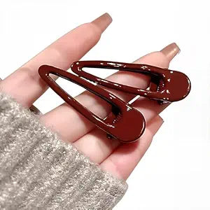 4Pcs Burgundy Rectangular Hollow Hair Clips for Women Decorative Hairclips Metal Non-slip Hair Clamps Fashion Hairclips for Styling Cute Barrettes Aesthetic Hairclip Side Bangs Hairclip Barrettes