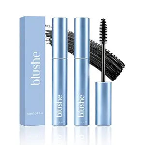Blushe Lash Serum Mascara Fiber Lengthening & Volumizing,Black,2 Pack