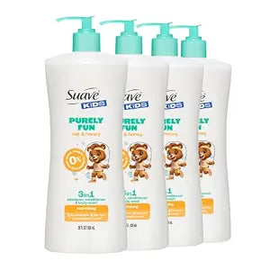 suave+ Purely Fun Kids 3in1, Oat & Honey, 28 fl oz, 4-Pack