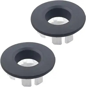 2 Pack Sink Overflow Cover, Bathroom Vanity Sink Basin Overflow Ring Sink Hole Cover Insert in Round Trim Cap, Black