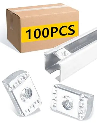 SIHAI 100 Pcs 3/8"-16 Strut-Channel Nuts, No Spring Strut Hardware Nuts with Zinc Electroplate Finish, for Use with Unistrut Channels