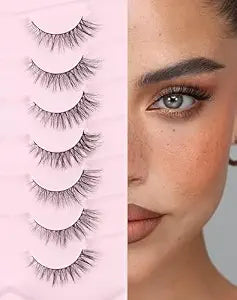 Onlyall Mink False Eyelashes - Natural Wispy Soft Faux Mink Lashes DK77
