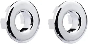 2 Pack Sink Overflow Ring Chrome Bathroom Vanity Sink Overflow Cover Insert in Round Trim Cap Brass Material