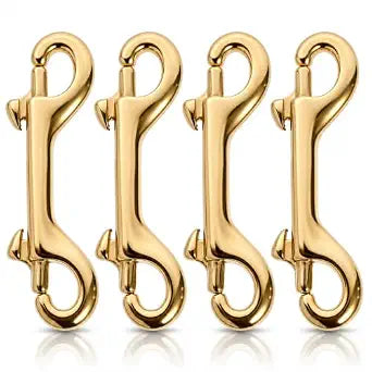 iplusmile 4pcs Double Ended Snaps Hooks 3.5 inch Brass Double Sided Clips