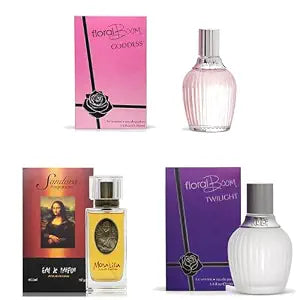 Sandora Fragrances Women's Perfume 3-Pack – Eau de Parfum – Three Full-Size 100 ml Bottles – Rich + Floral + Deep + Warm Feminine Fragrance