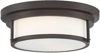 Meridian M60062ORB Flush Mount, 2-Light 120 Total Watts, Oil Rubbed Bronze