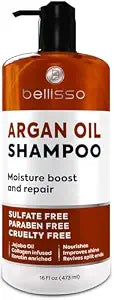 Argan Oil Shampoo - Sulfate Free with No Parabens - Moroccan Botanicals for Women and Men - Professional Moisturizing, Anti Frizz, Hydrating Solution for Dry, Wavy, Curly and Color Treated Hair