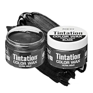 Red by Kiss Tintation Temporary Hair Color Wax – Vivid Instant Color, Ultra Hold, Water & Sweat Resistant, Curly Hair Safe, Non-Drying & Damage-Free (Black)