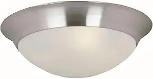 Maxim Lighting Essentials 2-Light Flush Mount | Satin Nickel Finish | Transitional Flush Mount | Ideal for Bedrooms, Hallways & Entryways | 5851FTSN