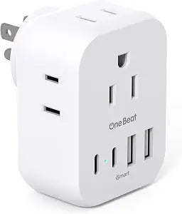Travel Cruise Ship Essentials, Mini Multi Plug Wall Outlet Extender, White