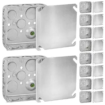 4x4 Electrical Junction Boxes with Blank Covers (10-Pack) 21 cu. in