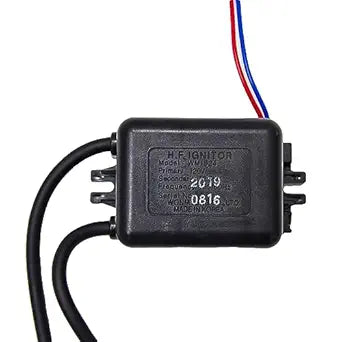 WMI924 Continuous Spark 120 Volt Ignition Transformer Module with Extended 24 Inch Dual Wire Insulated Spark Plugs Lead and 18 Inch Extended 2 Pin Connector Primary Leads