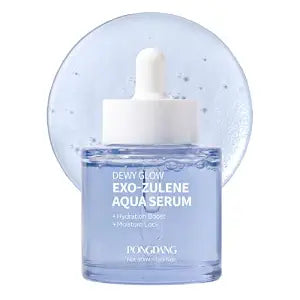 PONGDANG Dewy Glow Exo-Zulene Aqua Serum (1.69fl.oz) | Cooling & Glow Boosting, Calming | Moisturizing & Hydrating with Exosome, Azulene | Korean Skin Care