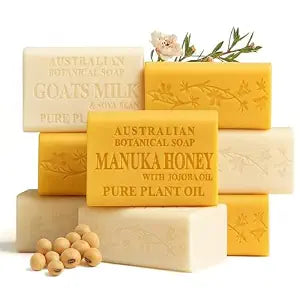 Australian Botanical Soap Goat Milk Soap & Manuka Honey, 6.6 oz., Pack of 8