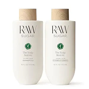 Raw Sugar Scalp Restore Shampoo and Conditioner Bundle, 16 Fl Oz Each