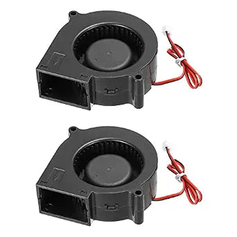 MECCANIXITY DC Brushless Cooling Blower Fan Cooler 7530 75x75x30mm Turbine Turbo Dual Ball Bearing Centrifugal Flow Blower DC24V 2 Pin for 3D Printer 2pcs