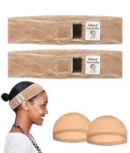 Adjustable Velvet Wig Grip Comfort Band, Wig Liner Headband, Headband Holder for Wigs for Men Women 2 Pack