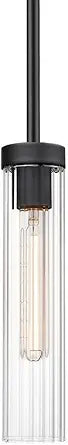 Z-Lite 740P-ROD-MB Beau Pendant, 1-Light 60 Watts, Matte Black