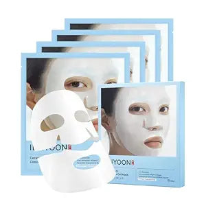 Illiyoon Ceramide Ato Concentrate Gel Face Mask | 34g x 4ea, Ceramide & Collagen Hydrating Overnight Hydrogel Mask with Hyaluronic Acid, Korean Pore Tightening Sleep Mask, Glass Skin Glow