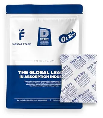 Dry & Dry 50 Gram [50 Packets] Silica Gel Packets Desiccants, Silica Packets - Rechargeable Moisture Absorbers for Food Storage, Electronics, 3D Filament & Safes