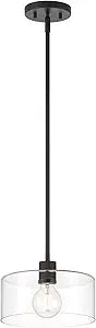 DESIGNERS FOUNTAIN Vibrato 9.75 inch 1-Light Pendant Light Fixture, Matte Black, D285M-9P-MB