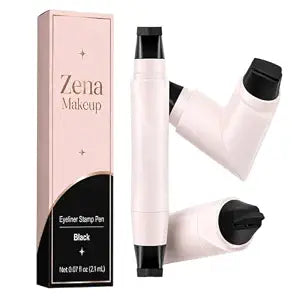 Zena Makeup Eyeliner Stamp, Dual-Ended Winged Liquid Liner, Black