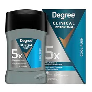 Degree Clinical Antiperspirant Deodorant Invisible Solid, Cool Rush, 1.6 oz