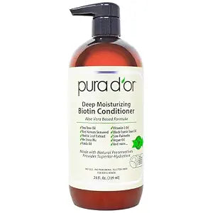 PURA D'OR Deep Moisturizing Biotin Conditioner for Dry, Damaged Hair, 24oz