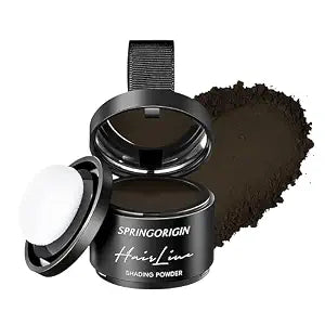 Hairline Shadow Powder - Instant Hair Root Touch Up & Scalp Concealer for Thinning Hair, Long-Lasting Waterproof & Sweatproof Hair Filler, Includes Mirror & Sponge (BLACK)