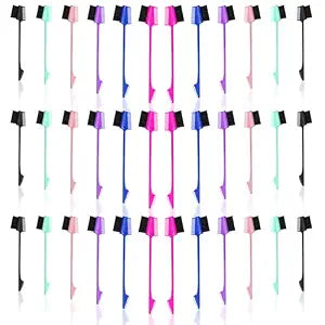 NICEMOVIC 36 PCS 3 in 1 Hair Edge Brushes Bulk Double Sided Hair Brush Comb Bulk Set, Hairs Edges Styler Fine Tooth Combs, Rat Tail Comb Combing, Slicking Hair for Women, Styling Tools, 6 Colors