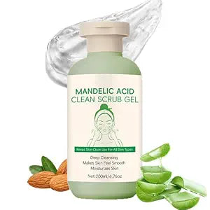 Mandelic Acid Exfoliating Gel Scrub for Face and Body,Purifying Exfoliating Gel Scrub | Deep Clean,Moisturizes & Enhances Skin,Pore Refining,Make Skins Radiance,PeelingGel for All Skin 6.76 Oz