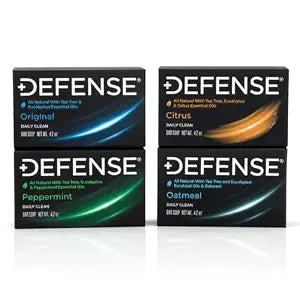 Defense Soap All Natural 4-Bar Tea Tree Oil Bar Soap Variety Pack