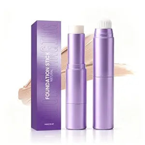 2-in-1 Color Changing Foundation Stick with Brush, Hydrating, Natural