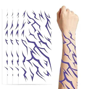100 K-Style Temporary Tattoos, Purple, 4 Sheets