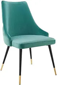 Modway Adorn Tufted Performance Velvet Dining Side Chair, Teal 25D x 22W x 34H Inch