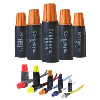 Waterproof Wire Connectors SS3 Orange 30pcs AWG 22-14, Safe Electrical Wire Connectors for Outdoor Landscape Lighting Wire.