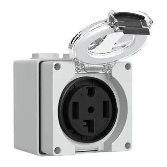 30Amp Power Outlet Box,125/250Volt NEMA 14-30R Receptacle Outdoor dustproof and Weatherproof for Electric Vehicles, RV,Electric Dryers,No Grounding,etc.ETL Listed.