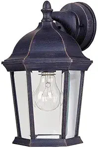 Maxim Lighting Builder Cast 1-Light Outdoor Wall Lantern | Empire Bronze Finish | Clear Glass Shade | Early American Porch Patio Lantern | 1024EB