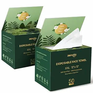 XXL (2-Pack) 100 Count Face Towels, 12" �� 12" Disposable Face Towel