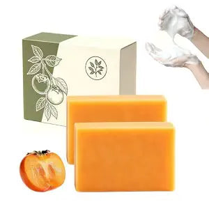 2Pcs Deodorizing Persimmon Soap for Old People Smell, Moisturizing Skin.