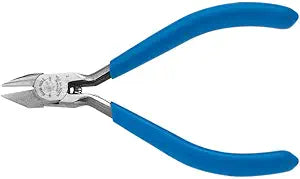 Klein Tools D259-4C Pliers, Diagonal Cutting Midget Electronics Pliers with Pointed Narrow Jaw, and Hot-Riveted Joint, 4-Inch