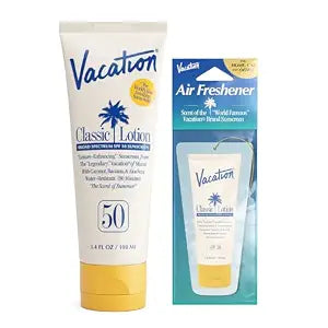 Vacation Classic SPF 50 Sunscreen Lotion and Air Freshener Bundle