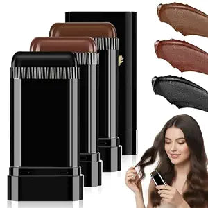 3PCS 2 in 1 Instant Hair Color Stick, Waterproof and Sweat Proof Hair Dye Stick, Portable 3 Color Touch-Up Hair Sticks With Comb for Women Men
