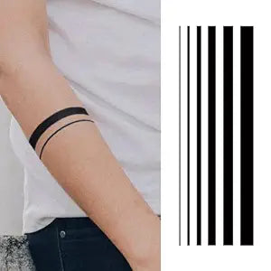 Minimalist Line Temporary Tattoos Armband Fake Tattoos for Adults