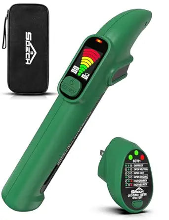 SQECH Circuit Breaker Finder Tool Kit GFCI Outlet Tester NCV Detector for 90-135V AC Electrical Circuit Tracer with Storage Bag Batteries