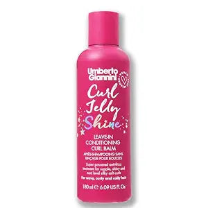 Umberto Giannini Curl Jelly Shine 6 fl Oz - Moisturizing Leave-In Conditioner, Heat Protecting, Anti-Frizz, Curl Defining Cream for 2a-4c Curly, Wavy & Coily Hair. Vegan & Cruelty-Free