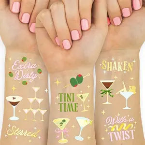 xo, Fetti 50 Extra Dirty Martini Temporary Tattoos | Cocktail Party Bday